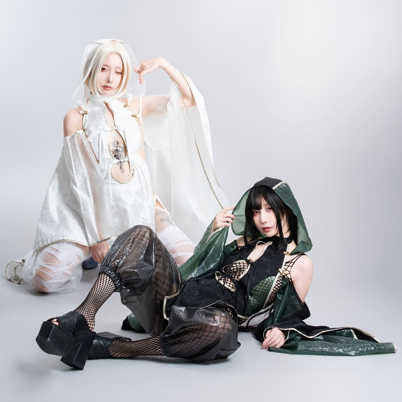 Zodiac Snake Costume - Hooded Kimono Sleeves